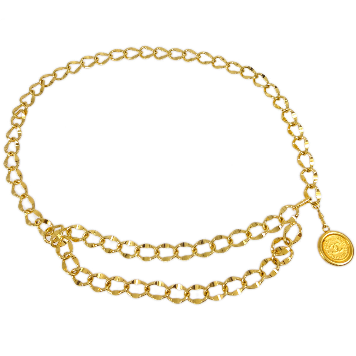 Chanel Medallion Chain Belt Gold Small Good
