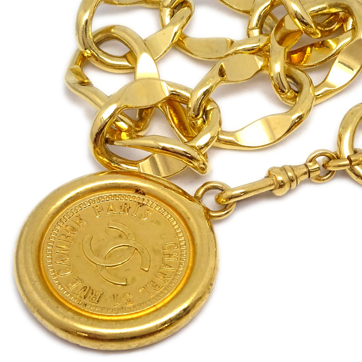 Chanel Medallion Chain Belt Gold Small Good