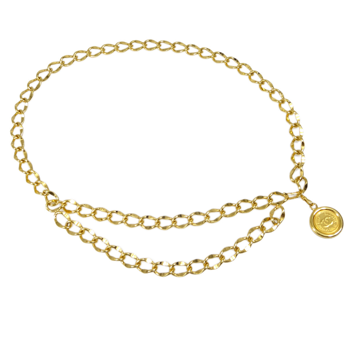 Chanel Medallion Chain Belt Gold 94P Small Good