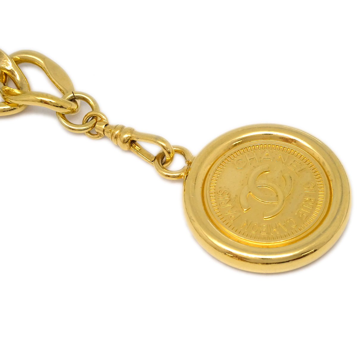 Chanel Medallion Chain Belt Gold 94P Small Good
