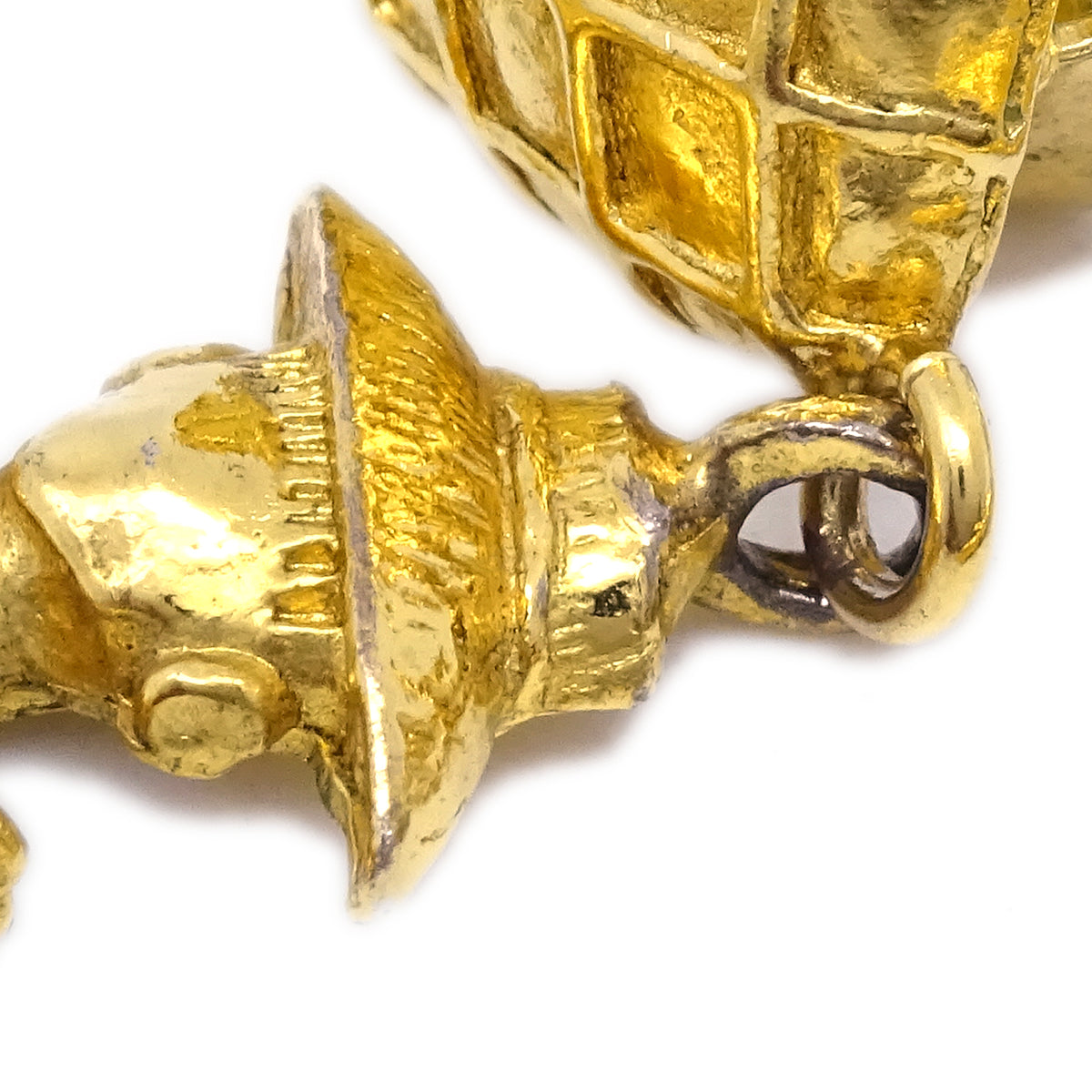 Chanel Mademoiselle Dangle Earrings Clip-On Gold