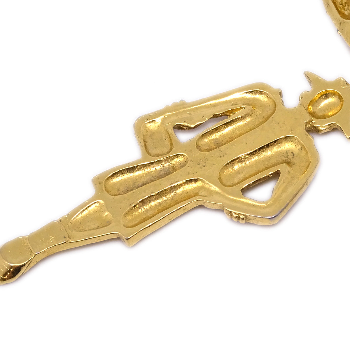 Chanel Mademoiselle Dangle Earrings Clip-On Gold