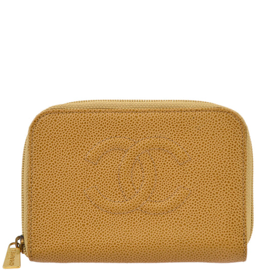 Chanel Beige Caviar Wallet Purse