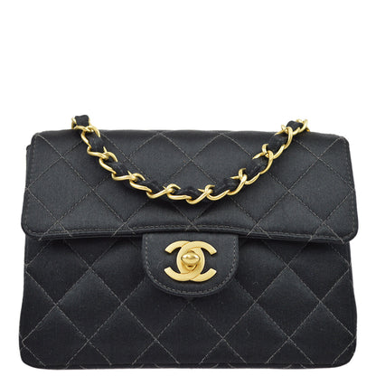Chanel 2000-2001 Satin Mini Classic Square Flap Shoulder Bag 17