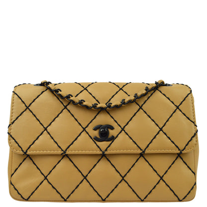 Chanel 2000-2001 Calfskin Medium Wild Stitch Straight Flap Bag