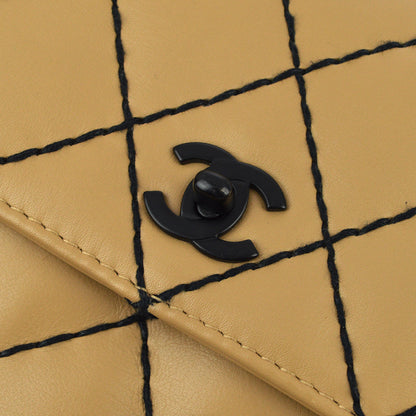 Chanel 2000-2001 Calfskin Medium Wild Stitch Straight Flap Bag