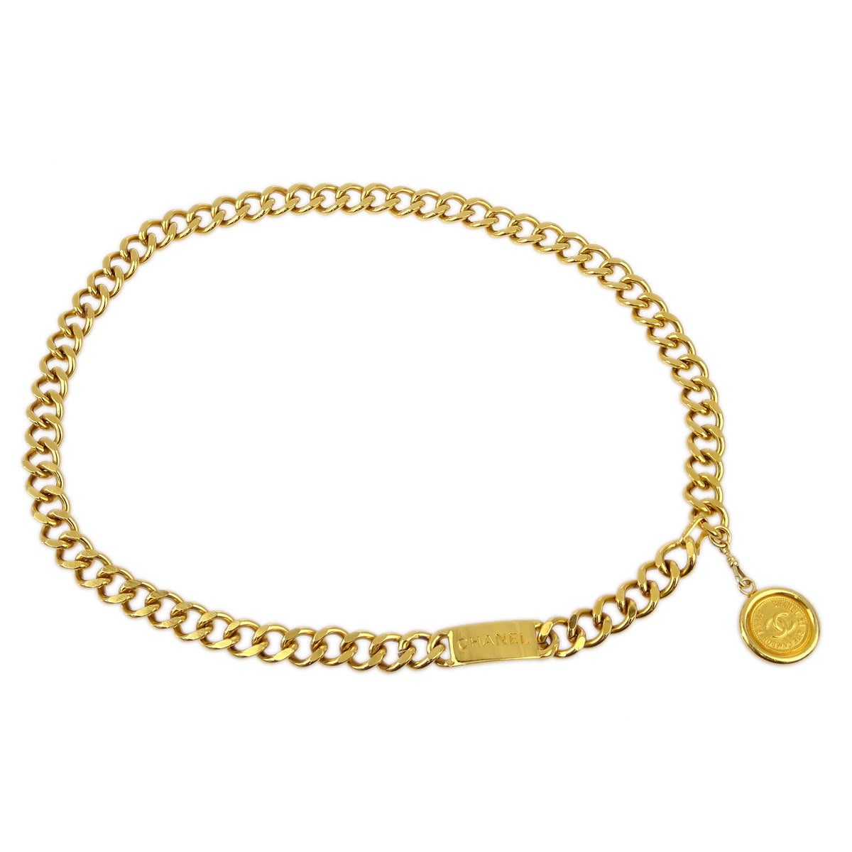 Chanel Medallion Chain Belt Gold Small Good