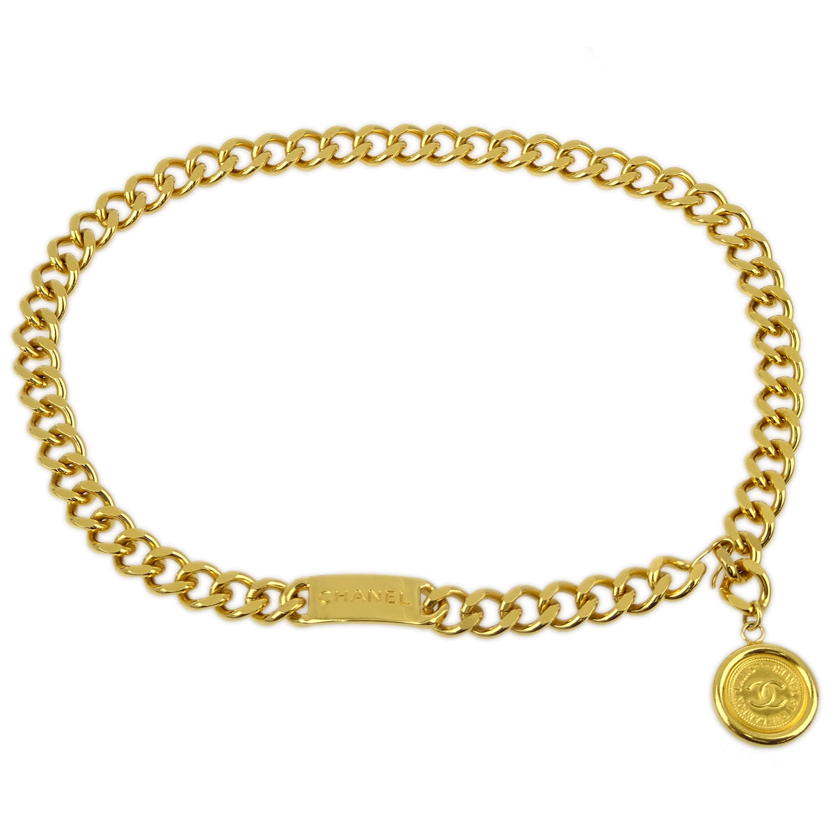 Chanel Medallion Chain Belt Gold Small Good