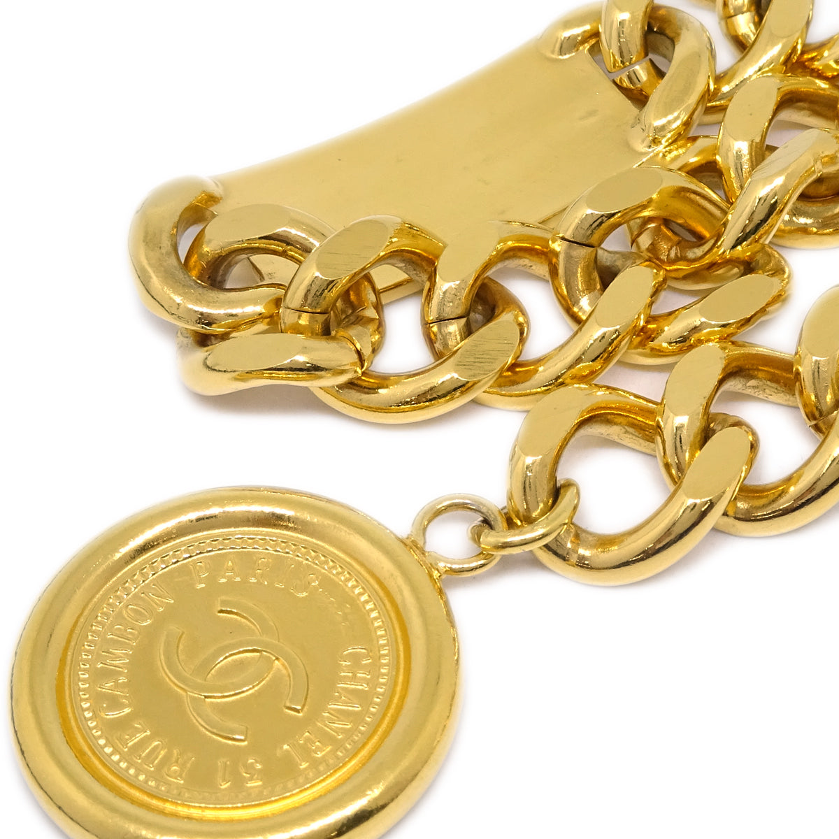 Chanel Medallion Chain Belt Gold Small Good