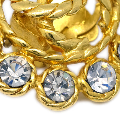 Chanel Gold Earrings Clip-On Rhinestone 29