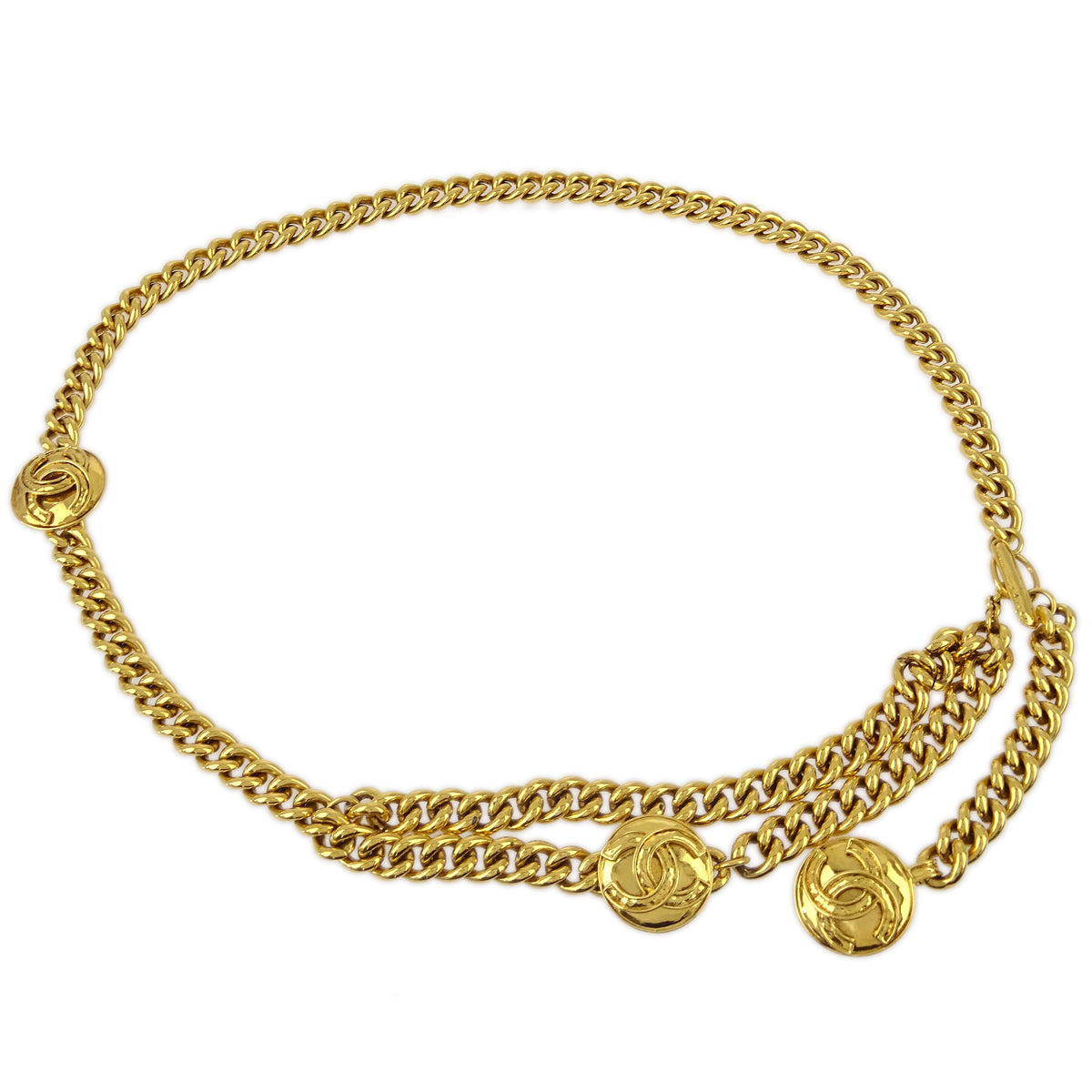Chanel Medallion Chain Belt Gold 94P Small Good