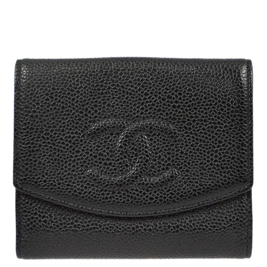 Chanel Black Caviar Bifold Wallet Purse