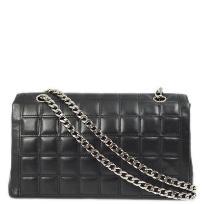 Chanel 2000-2001 Black Lambskin Mademoiselle Lock Choco Bar Shoulder Bag