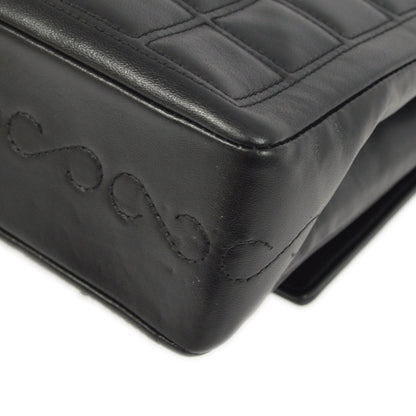 Chanel 2000-2001 Black Lambskin Mademoiselle Lock Choco Bar Shoulder Bag