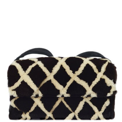 Chanel Brown Fur Suede Straight Flap Shoulder Bag