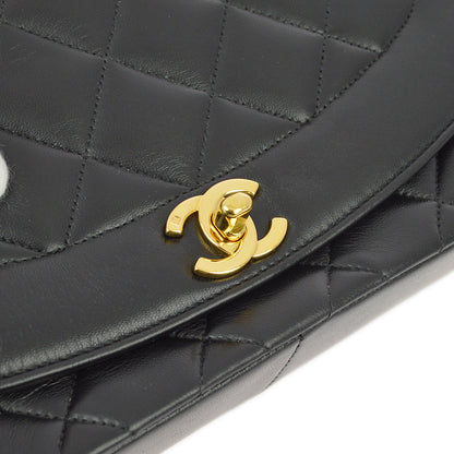 Chanel 1994-1996 Black Lambskin Medium Diana Shoulder Bag