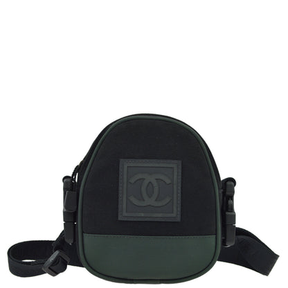 Chanel 2003-2004 Black Green Sport Line Bum Shoulder Bag