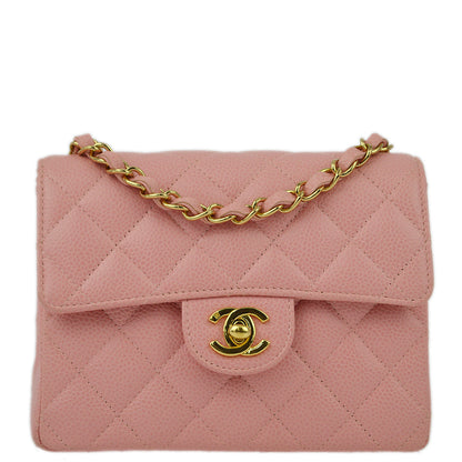 Chanel 2004-2005 Caviar Mini Square Bag 17