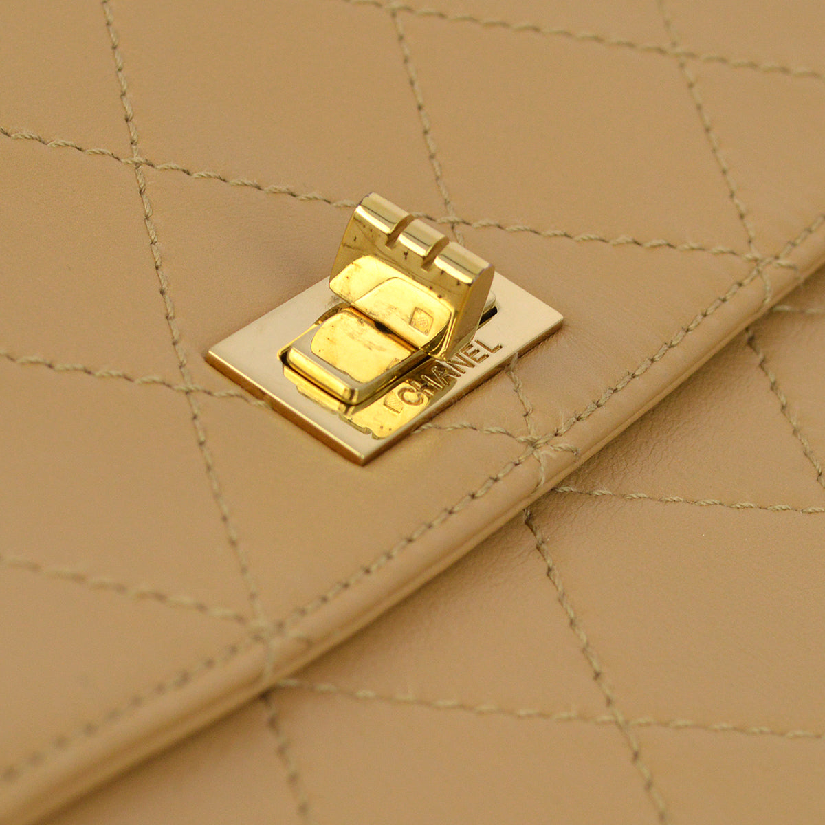 Chanel 1997-1999 Lambskin Mademoiselle Lock Shoulder Bag