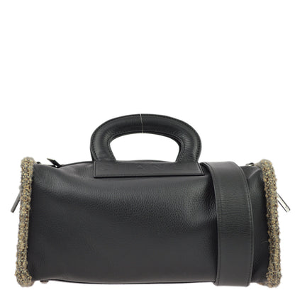 Chanel 2003-2004 Black Calfskin 2way Shoulder Handbag