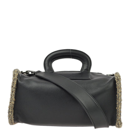 Chanel 2003-2004 Black Calfskin 2way Shoulder Handbag