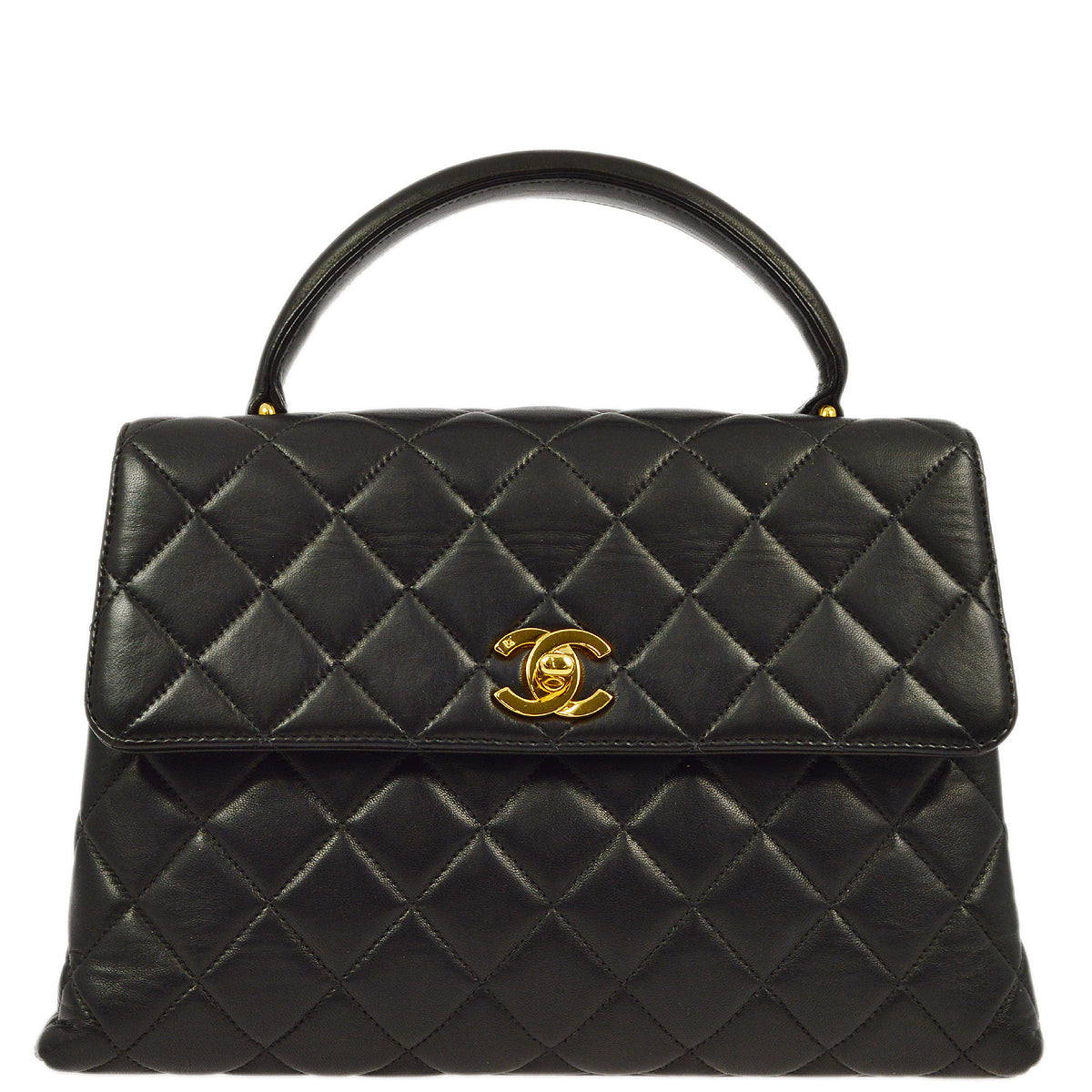 Chanel 1996-1997 Black Lambskin Kelly 25