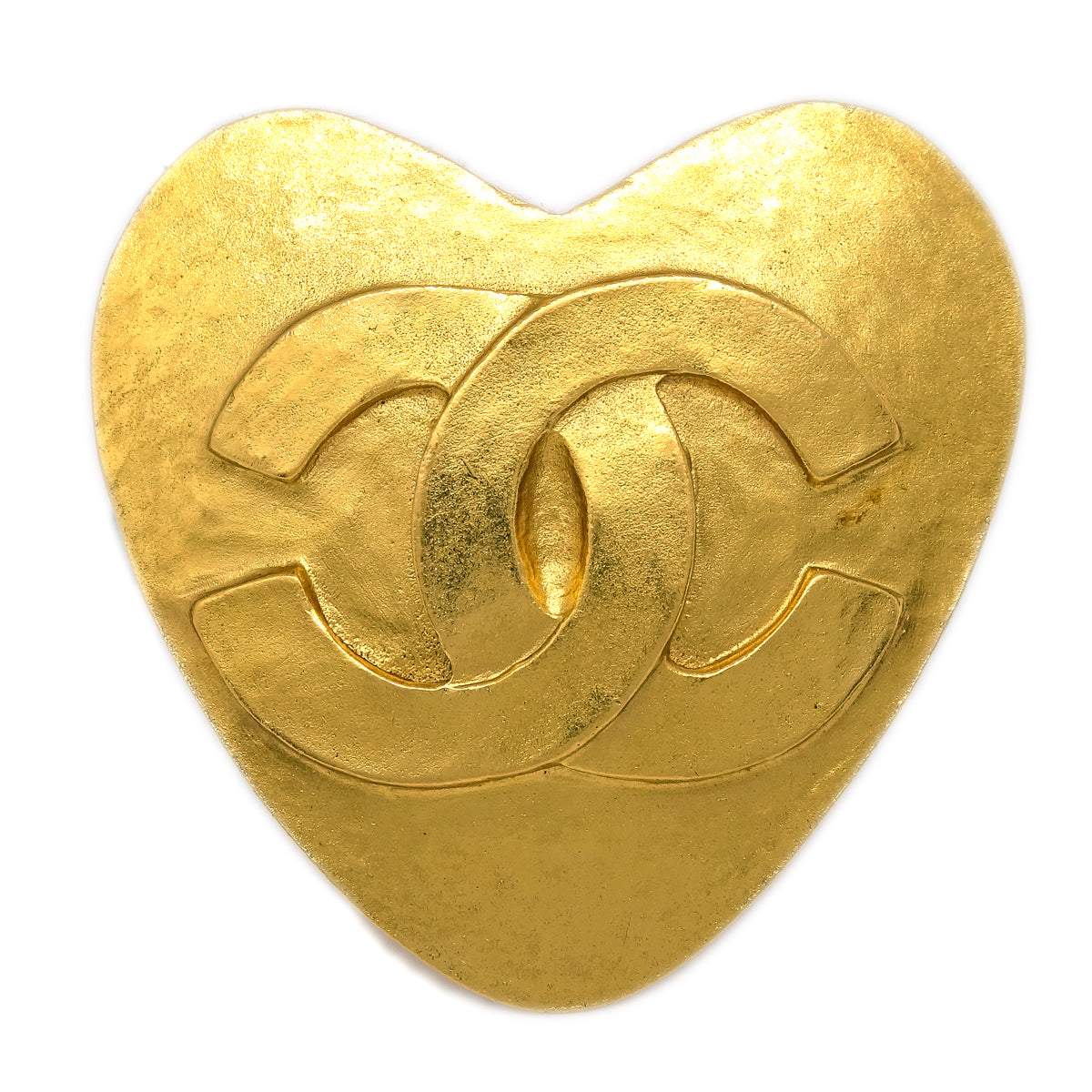 Chanel Heart Brooch Gold 95P