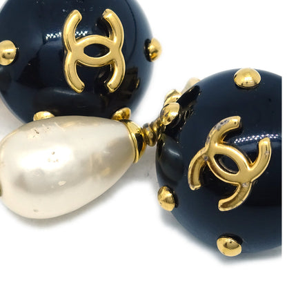 Chanel Artificial Pearl Dangle Earrings Clip-On 96C