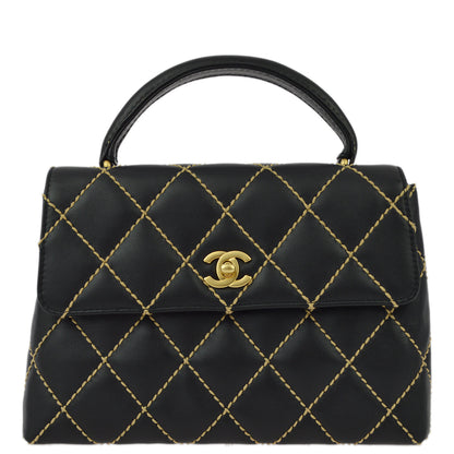 Chanel * 2004-2005 Black Calfskin Wild Stitch Kelly 25