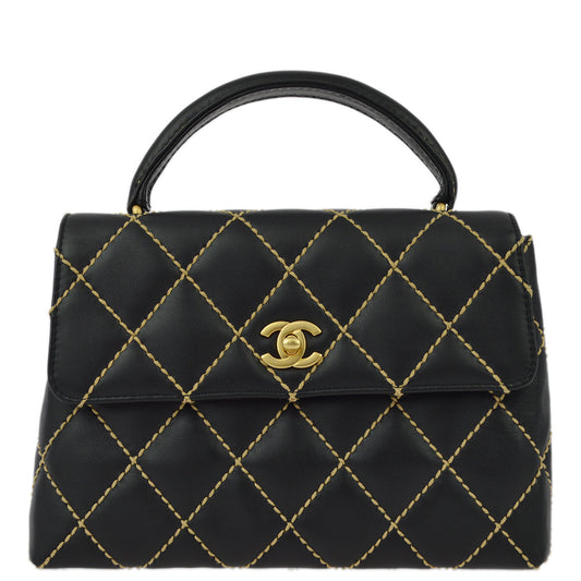 Chanel * 2004-2005 Black Calfskin Wild Stitch Kelly 25