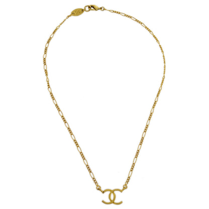 Chanel CC Chain Pendant Necklace Gold 1982