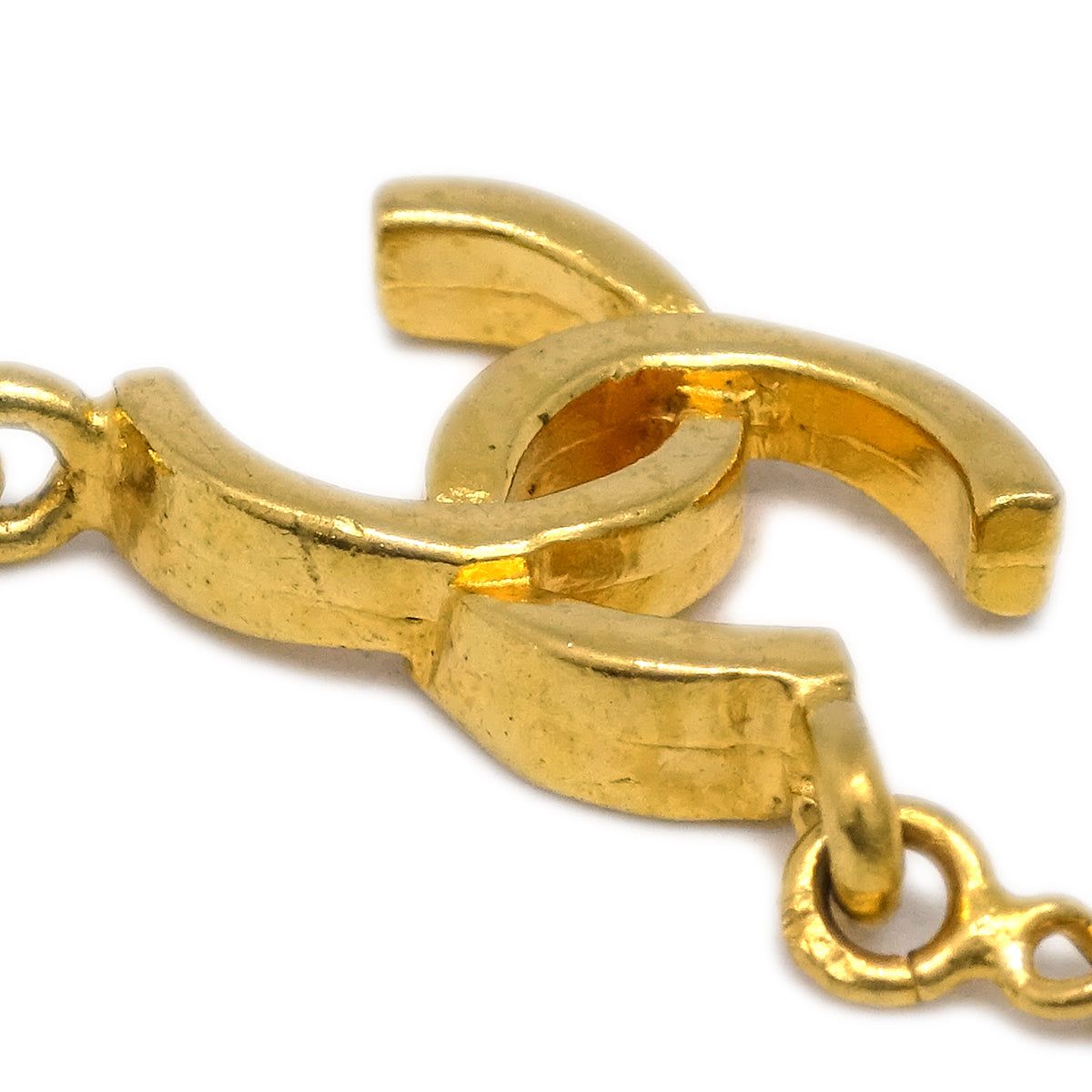Chanel CC Chain Pendant Necklace Gold 1982