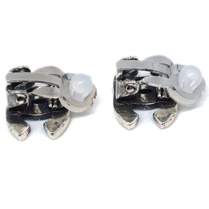 Chanel CC Earrings Clip-On Silver 99A