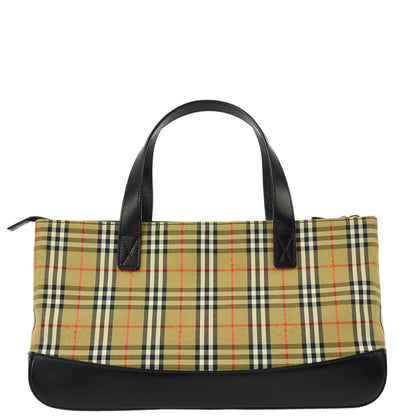 BURBERRY Beige House Check Tote Handbag KK30585