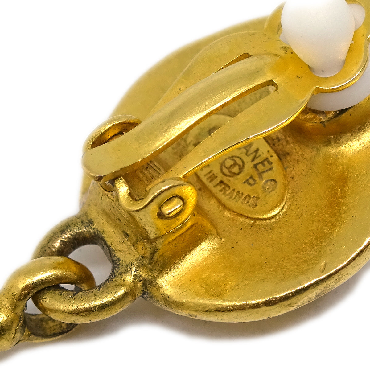 Chanel Dangle Earrings Clip-On Gold 96P