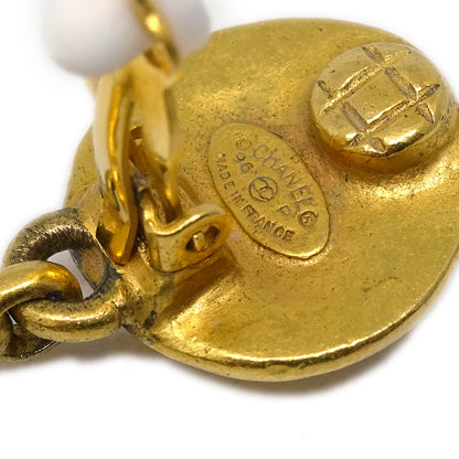 Chanel Dangle Earrings Clip-On Gold 96P