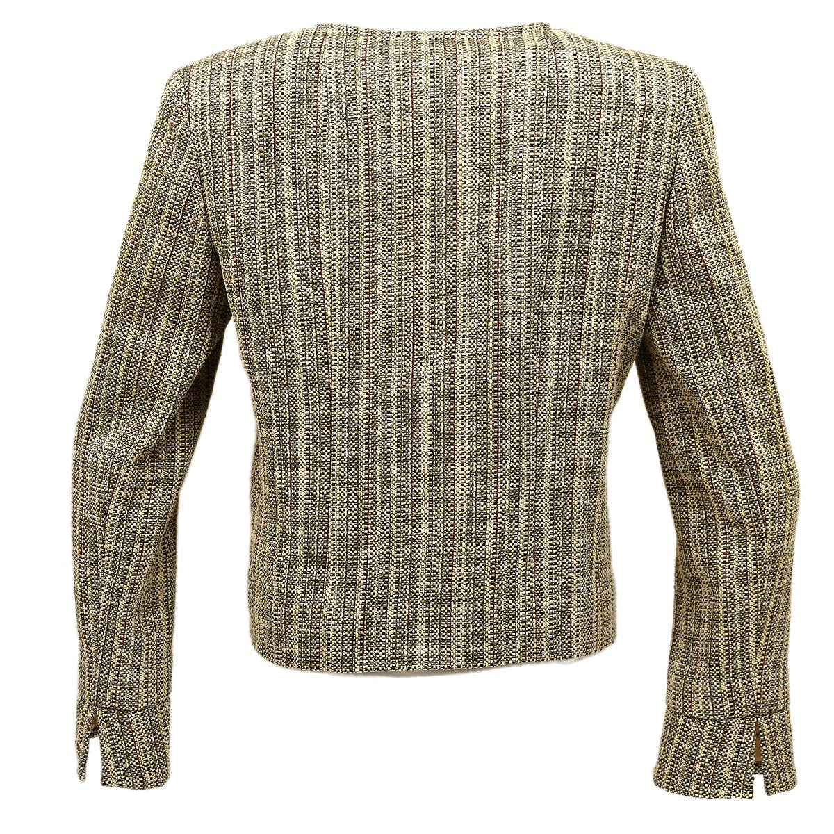 Chanel Collarless Jacket Beige 03P #44