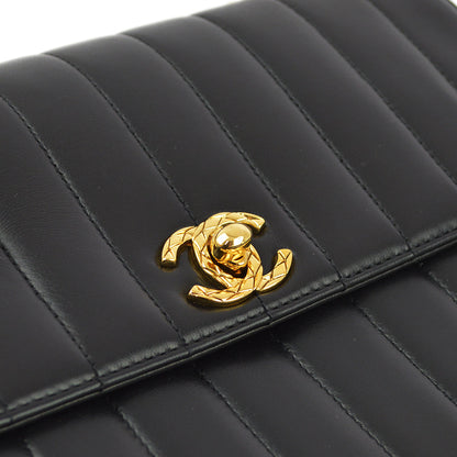 Chanel 1991-1994 Lambskin Vertical Stitch Flap Bag