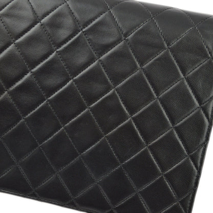 Chanel 2001-2003 Black Lambskin Turnlock Small Half Flap Shoulder Bag