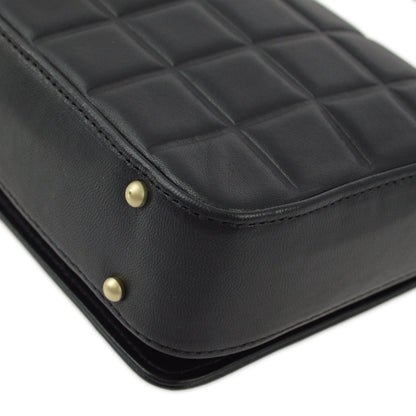 Chanel 2003-2004 Black Lambskin Choco Bar Shoulder Bag