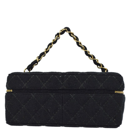 Chanel 2001-2003 Black Cotton Wild Stitch Vanity Handbag