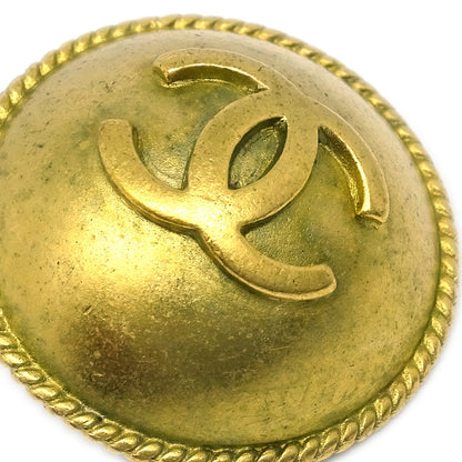 Chanel Gold Button Earrings Clip-On 95P