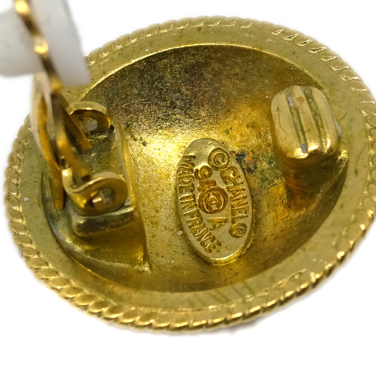 Chanel Gold Button Earrings Clip-On 94A