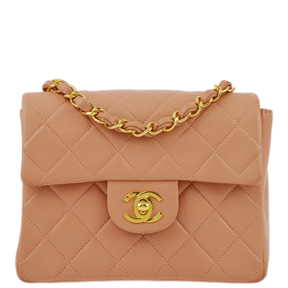 Chanel 1997-1999 Lambskin Mini Classic Square Flap Shoulder Bag 17