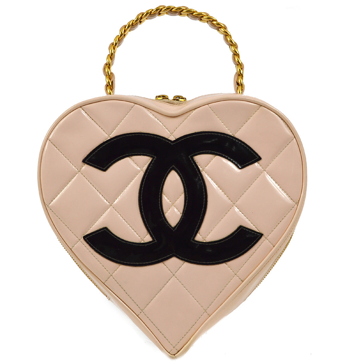 Chanel 1994-1996 Light Pink Heart Vanity Handbag