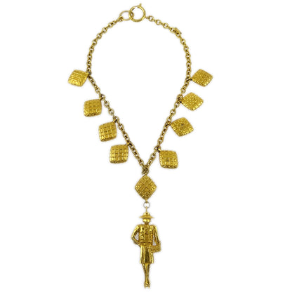 Chanel Mademoiselle Chain Pendant Necklace Gold