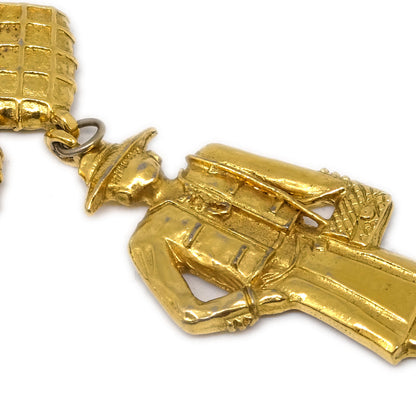 Chanel Mademoiselle Chain Pendant Necklace Gold