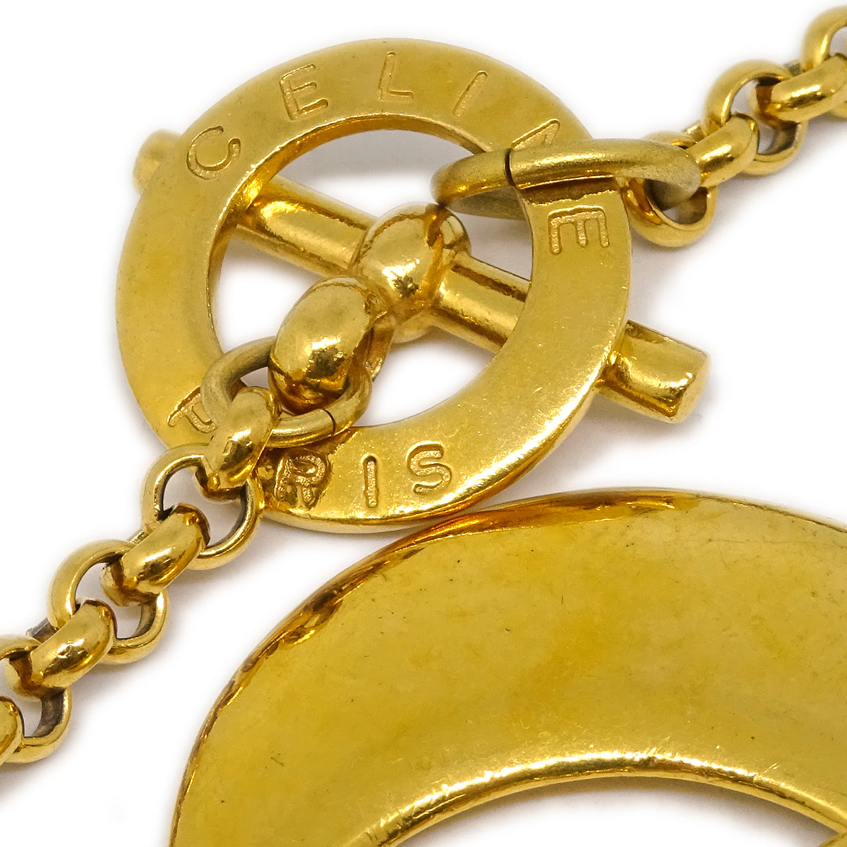 Celine Star Moon Gold Chain Pendant Necklace