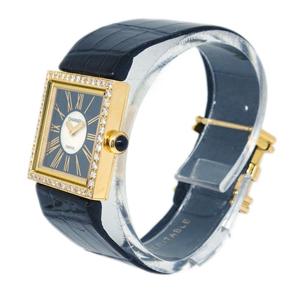 Chanel Mademoiselle Watch Diamond 18KYG Crocodile