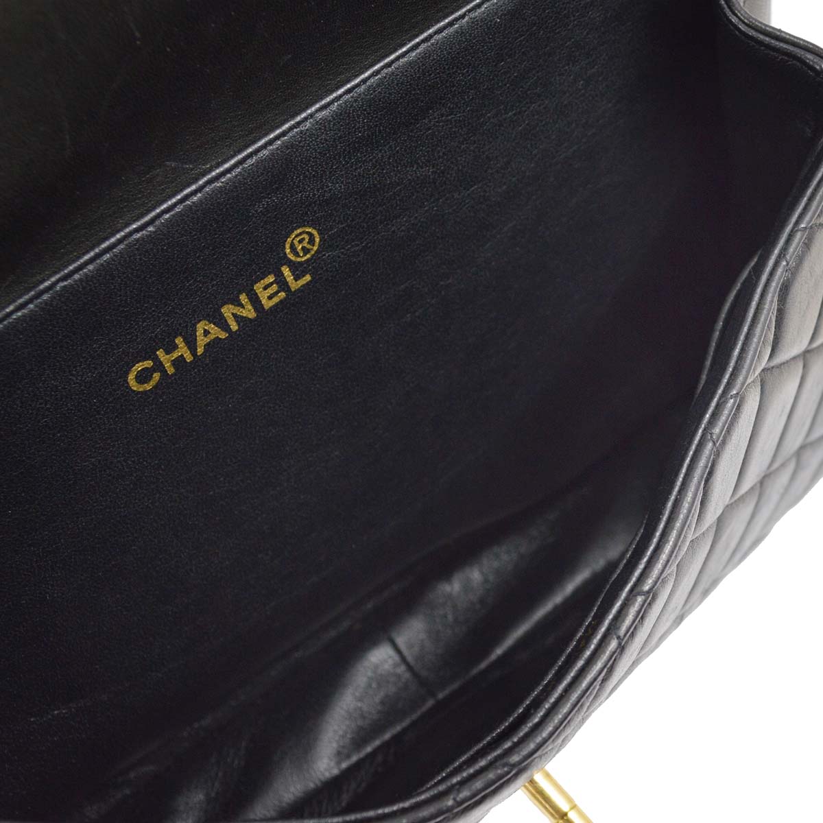 Chanel 1996-1997 Black Lambskin Double Sided Classic Flap Handbag